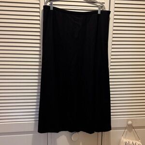 Talbots Classic Black Maxi Skirt - 96% Wool Size 18